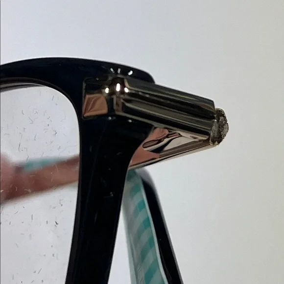 KATE SPADE NWOT Modern Cat Eye 54-16-140 Mint/WHT Gingham Gold Accent Frame - Picture 10 of 16